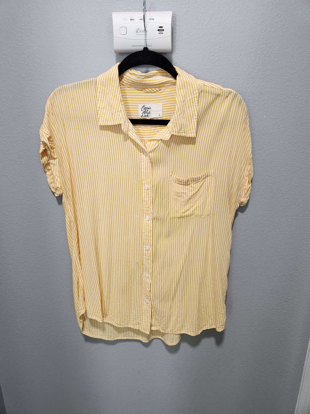 Christy Dawn Yellow Stripe Short-Sleeve Button-Down Shirt